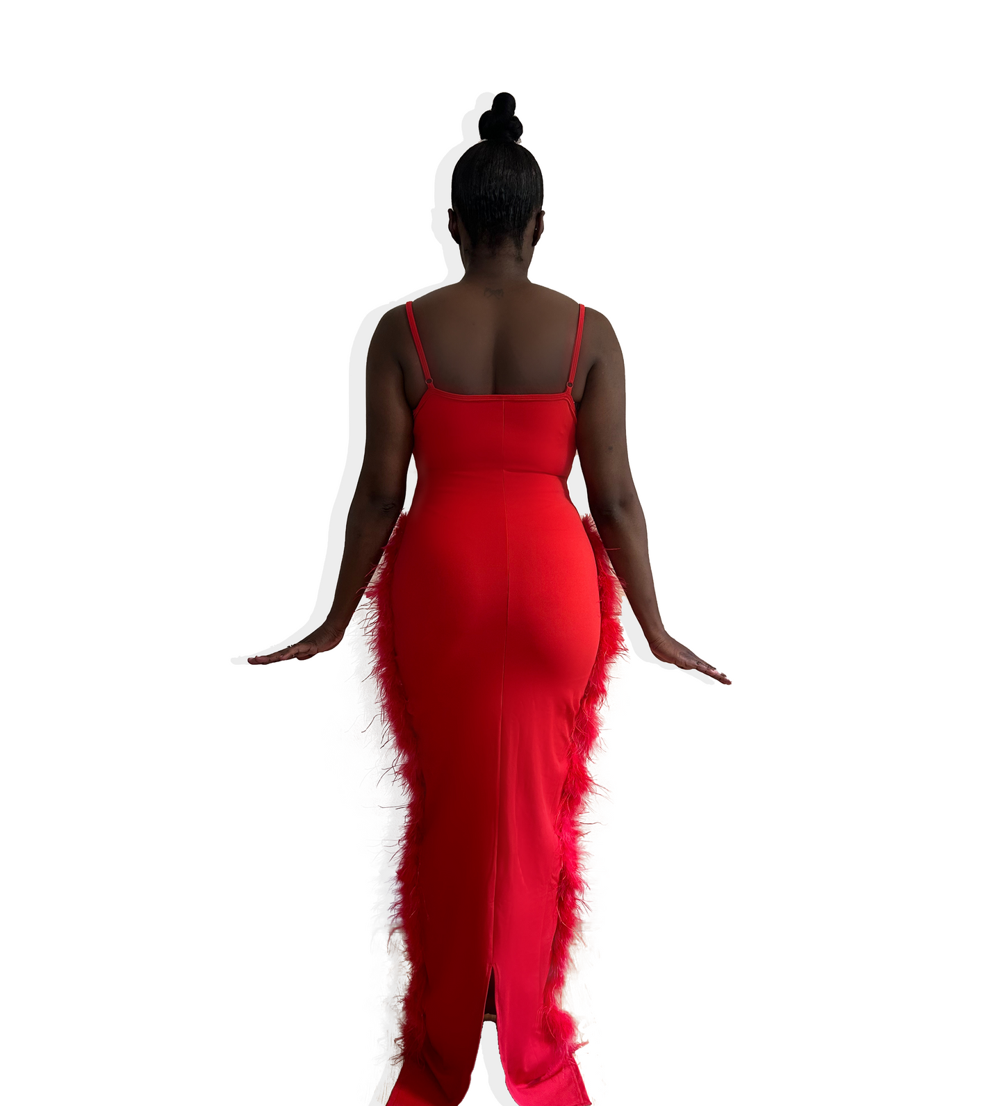 Mọsún Red Feather Maxi Dress