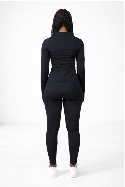 Black BBL Fitted Long Sleeve Jacket